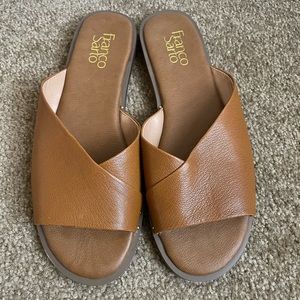 Franco Sarto Leather Sandal Slides